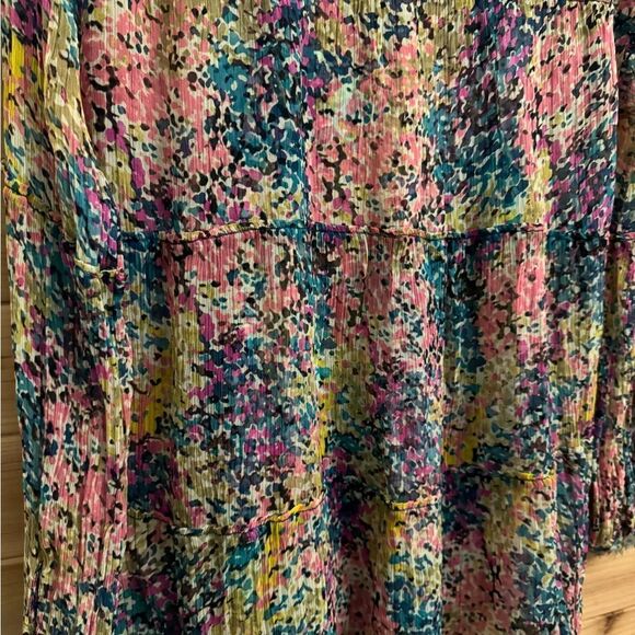 Sundance Size XSmall Cupro Evelina Lined Pleated Relaxed Fit Colorful Blouse - Picture 8 of 11